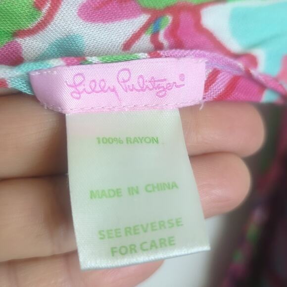 Lilly Pulitzer Infinity Scarf Pink Turquoise Style #4628 Tropical Resort Wear - Picture 5 of 8